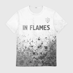 Мужская футболка 3D In Flames - white gradient посередине