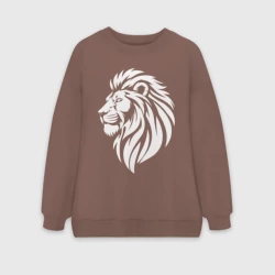 Женский свитшот oversize без начеса хлопок Могучий лев