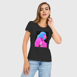 Женская футболка хлопок Slim You look lonely - i can fix that - фото 2