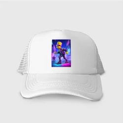 Кепка тракер с сеткой Bart Simpson on a hoverboard - cyberpunk ai art fantasy