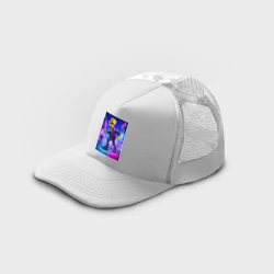 Кепка тракер с сеткой Bart Simpson on a hoverboard - cyberpunk ai art fantasy - фото 2