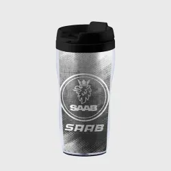 Термокружка-непроливайка Saab - grey gradient