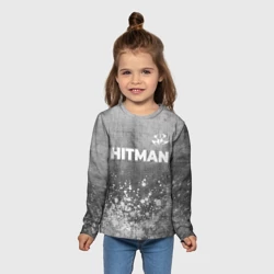 Детский лонгслив 3D Hitman - grey gradient посередине - фото 2