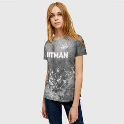 Женская футболка 3D Hitman - grey gradient посередине - фото 2