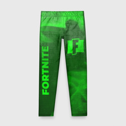 Детские леггинсы 3D Fortnite - green gradient вертикально