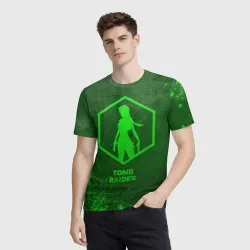 Мужская футболка 3D Tomb Raider - green gradient - фото 2