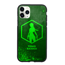 Чехол для iPhone 11 Pro Max матовый Tomb Raider - green gradient
