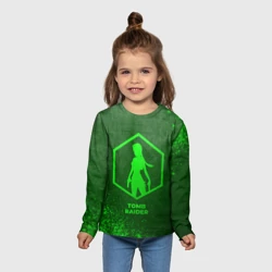 Детский лонгслив 3D Tomb Raider - green gradient - фото 2