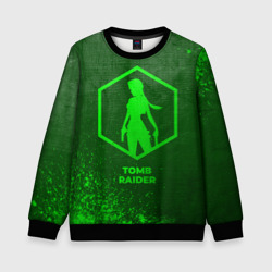 Детский свитшот 3D Tomb Raider - green gradient