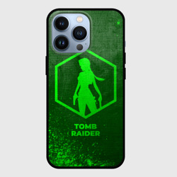 Чехол для iPhone 13 Pro Tomb Raider - green gradient