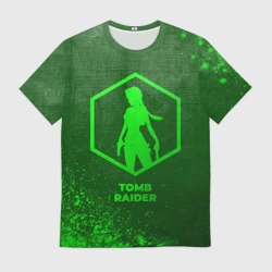 Мужская футболка 3D Tomb Raider - green gradient