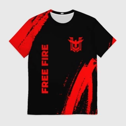Мужская футболка 3D Free Fire - red gradient вертикально