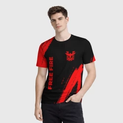 Мужская футболка 3D Free Fire - red gradient вертикально - фото 2