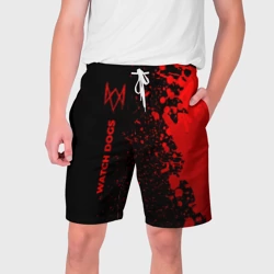 Мужские шорты 3D Watch Dogs - red gradient по-вертикали