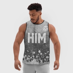 Мужская спортивная майка 3D HIM - grey gradient посередине - фото 2