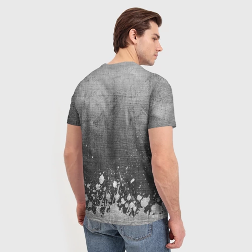 Мужская футболка 3D с принтом HIM - grey gradient посередине - картинка 4 Мужская футболка 3D HIM - grey gradient посередине - фото 4