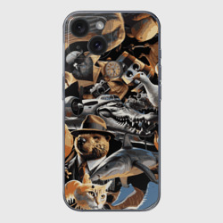 Чехол для iPhone 15 силиконовый с защитой камеры Итальянские мемы брайнрот