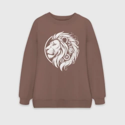 Женский свитшот oversize без начеса хлопок Лев механический