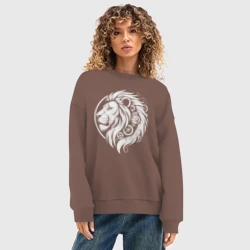 Женский свитшот oversize без начеса хлопок Лев механический - фото 2