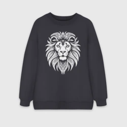 Женский свитшот oversize без начеса хлопок Лев-король