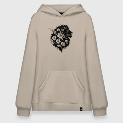 Худи SuperOversize хлопок Лев в цветах