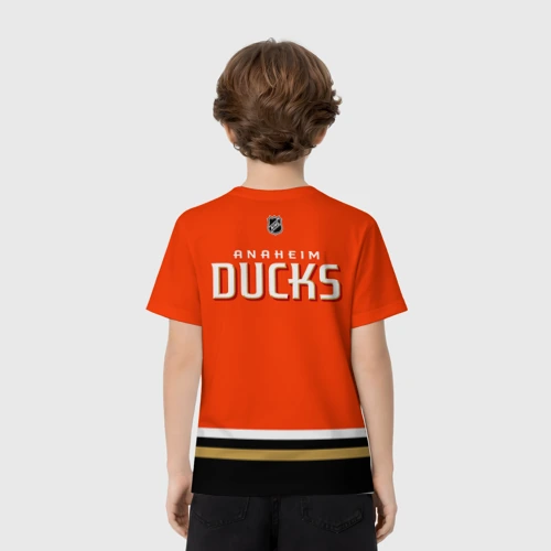 Детская футболка 3D с принтом Anaheim Ducks NHL team, вид сзади #2