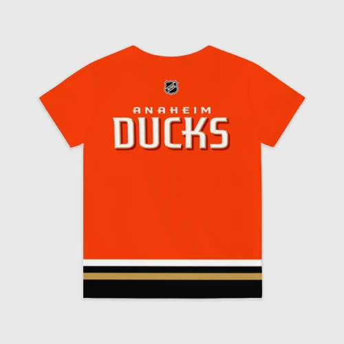 Детская футболка 3D с принтом Anaheim Ducks NHL team, вид сзади #1