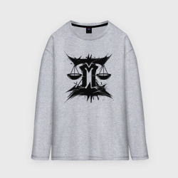 Мужской лонгслив oversize хлопок Весы черная краска