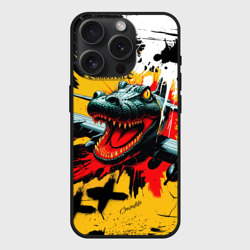 Чехол силиконовый для Apple iPhone 15 Pro матовый Бомбордиро крокодило итальянские мемы