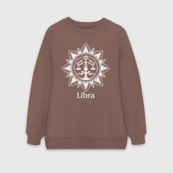 Женский свитшот oversize без начеса хлопок Весы мандала