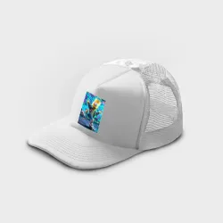 Кепка тракер с сеткой Скейтбордист Барт Симпсон на фоне граффити - фото 2