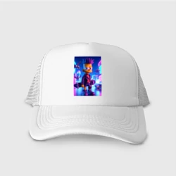 Кепка тракер с сеткой Bart Simpson with a skateboard - art punk