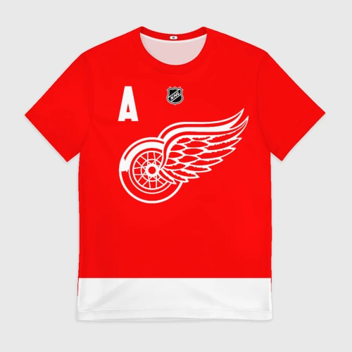 Мужская футболка 3D с принтом Дацюк Павел - Детройт Ред Уингз, вид спереди #2