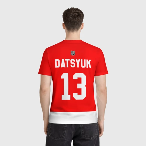 Мужская футболка 3D с принтом Дацюк Павел - Детройт Ред Уингз, вид сзади #2