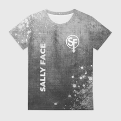 Женская футболка 3D Sally Face - grey gradient вертикально
