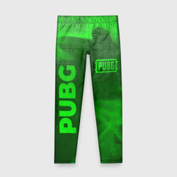 Детские леггинсы 3D PUBG - green gradient вертикально