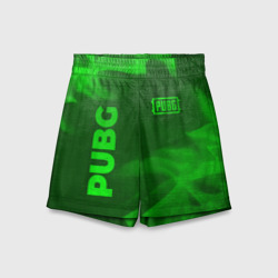 Детские спортивные шорты 3D PUBG - green gradient вертикально