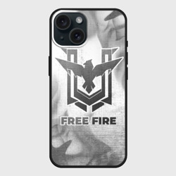 Чехол силиконовый для Apple iPhone 15 матовый Free Fire - white gradient