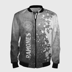 Мужской бомбер 3D Ramones - grey gradient по-вертикали