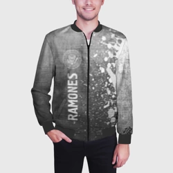 Мужской бомбер 3D Ramones - grey gradient по-вертикали - фото 2