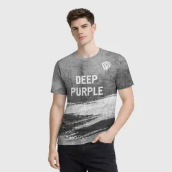 Мужская футболка 3D Deep Purple - grey gradient посередине - фото 2
