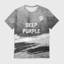 Мужская футболка 3D Deep Purple - grey gradient посередине