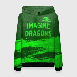 Женская толстовка 3D Imagine Dragons - green gradient посередине