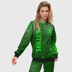 Женский костюм с толстовкой 3D Skillet - green gradient вертикально - фото 2