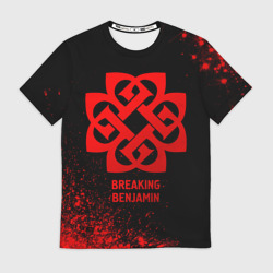 Мужская футболка 3D Breaking Benjamin - red gradient