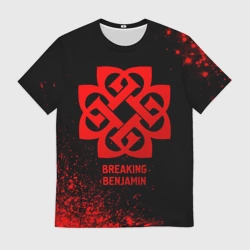 Мужская футболка 3D Breaking Benjamin - red gradient