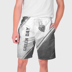 Мужские шорты 3D Green Day - white gradient вертикально
