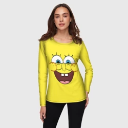 Женский лонгслив 3D Спанч Боб улыбка - фото 2