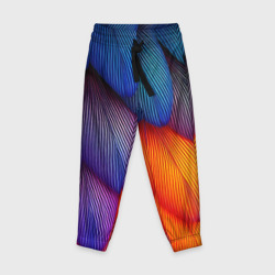 Детские брюки 3D Радужные перья попугая