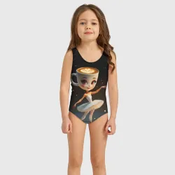 Детский купальник 3D Балерина Капучино, мем, Ballerina Cappuccina